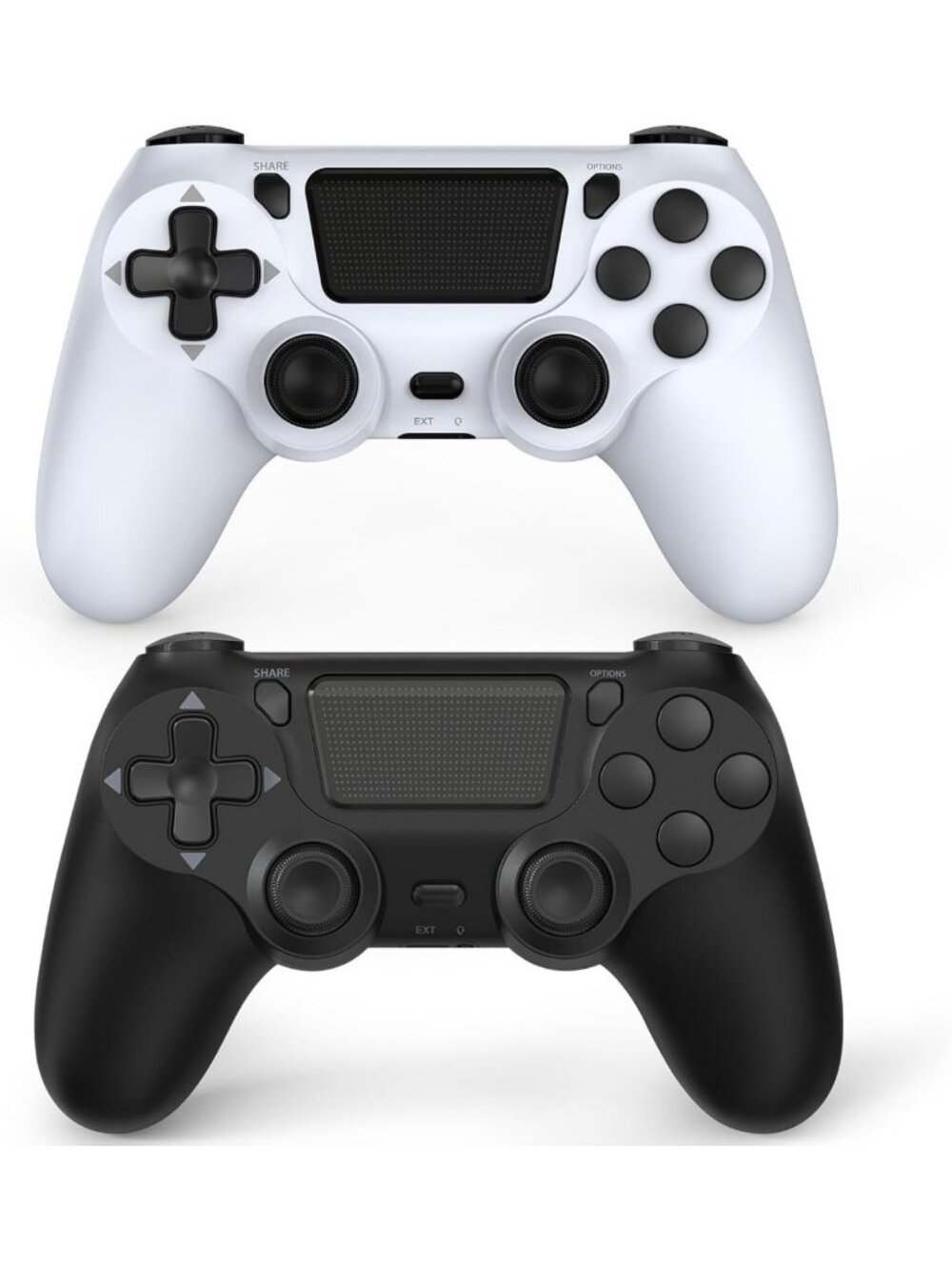 2 Pack Wireless Controllers for PS4/Pro/Slim - Black & White, Gaming Accessories